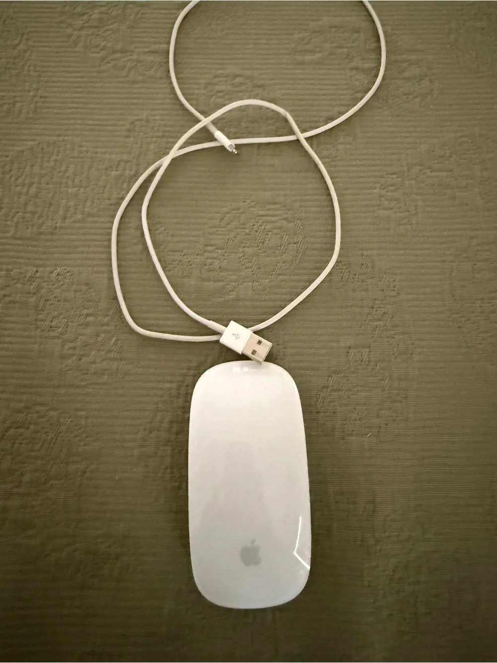 Apple Silver Wireless Magic Mouse with Black Grip Strips